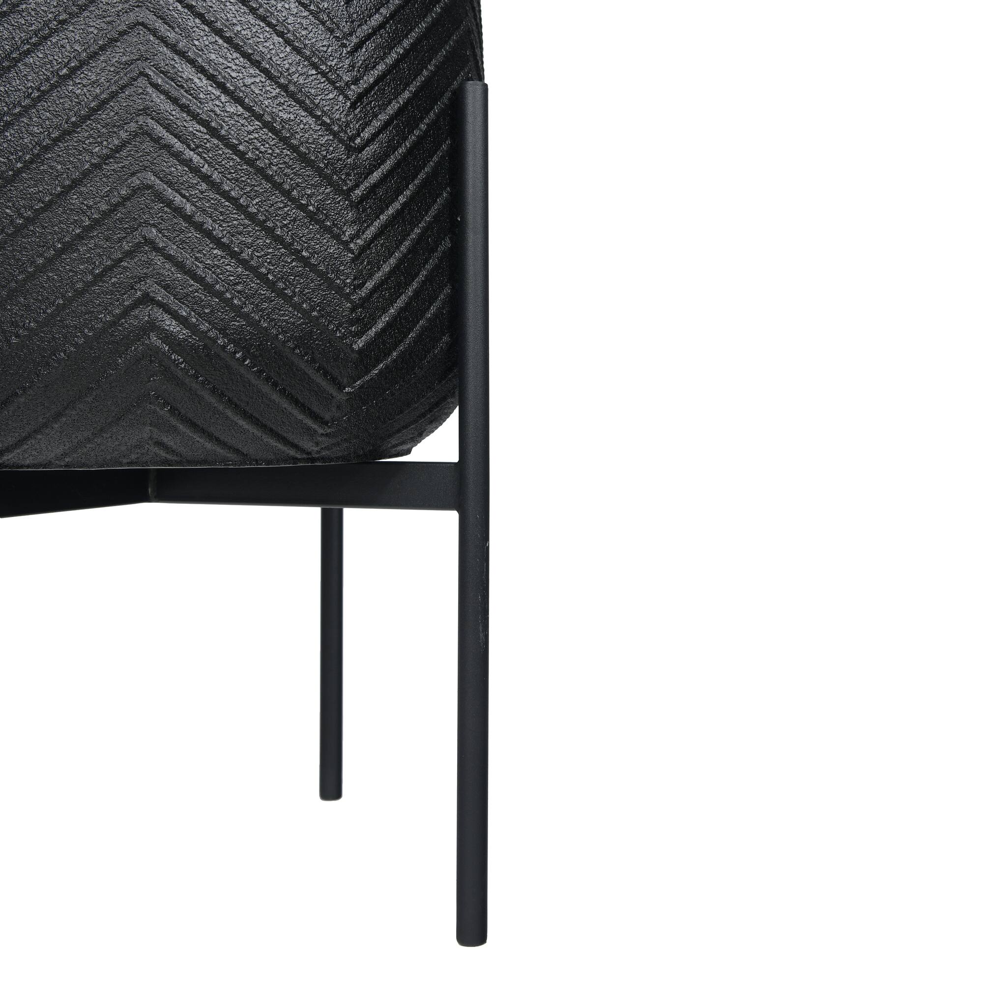 Hello Honey® 25.5" Black Metal Planter with Stand